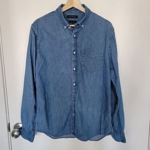Banana Republic Slim Fit Button Down Shirt  Denim Blue